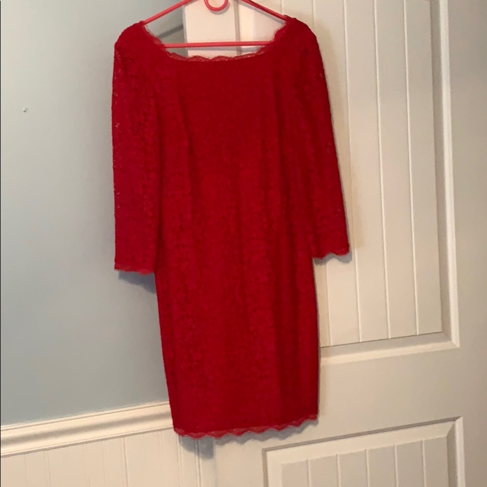 Red lace dress